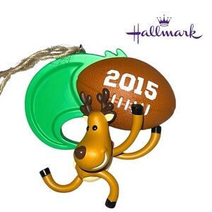 Hallmark football reindeer Chrismoose 2015 ornament personalize it. Christmas